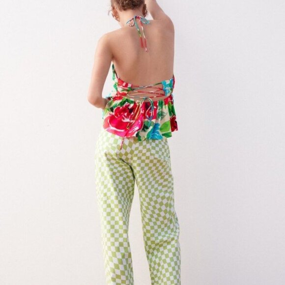 Zara Floral Halter Top, Size Large NEW WITH TAG! - Picture 2 of 5